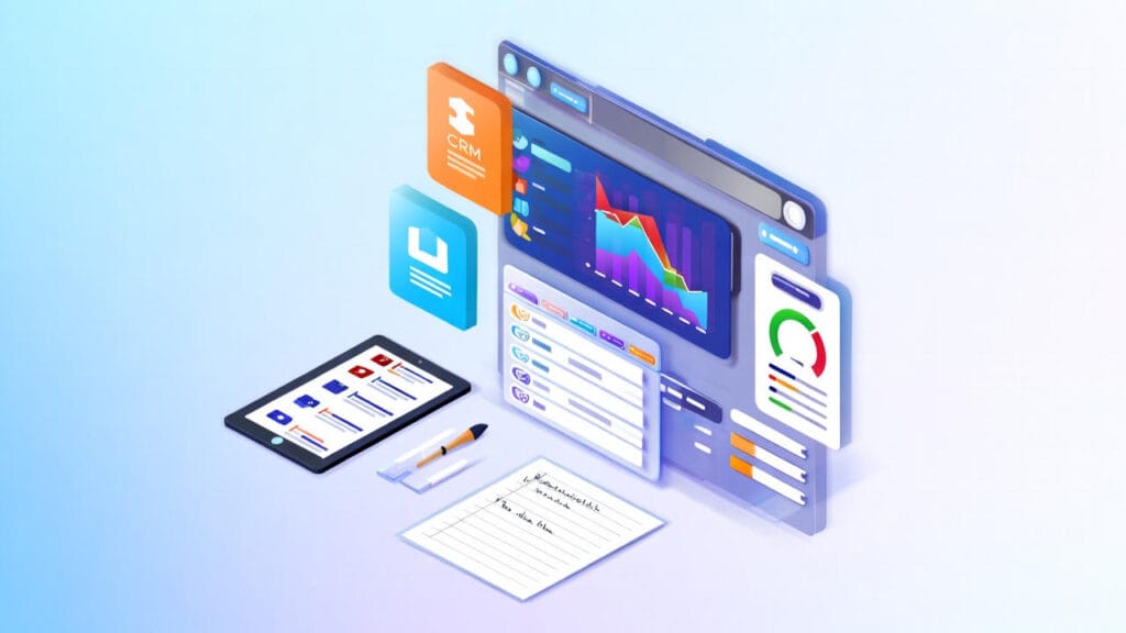 Create a social media ilustration 1200 x 630 px size about the following topic herramientas de automatización de marketing